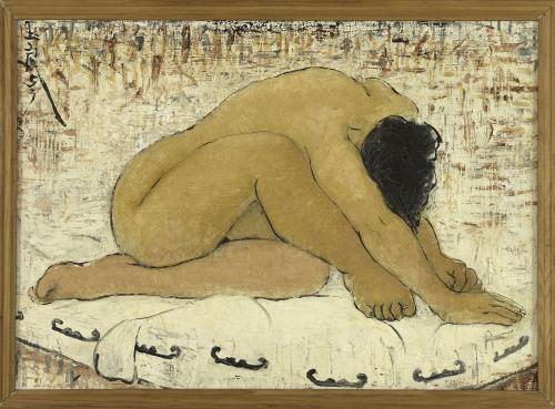 Pan Yuliang's 1953 Seated Nude, an oil painting of a reclining seated figure