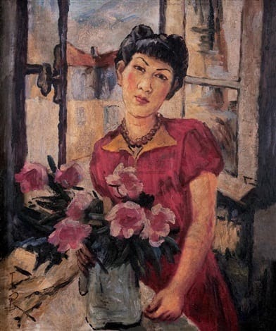 Pan Yuliang's Self-Portrait by the Window, an oil painting of the artist seated in profile